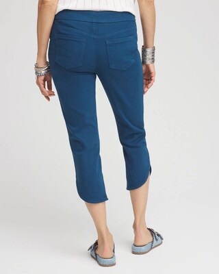 Pull-On Dolphin-Hemmed Capri Jeans click to view larger image.