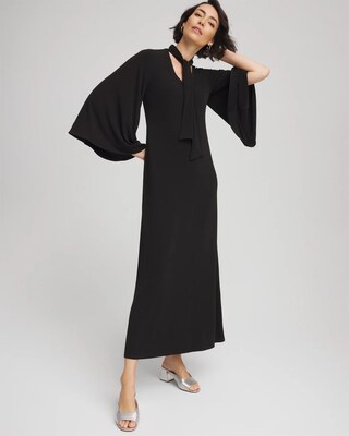 Flutter-Sleeve Tie-Front Dress click to view larger image.