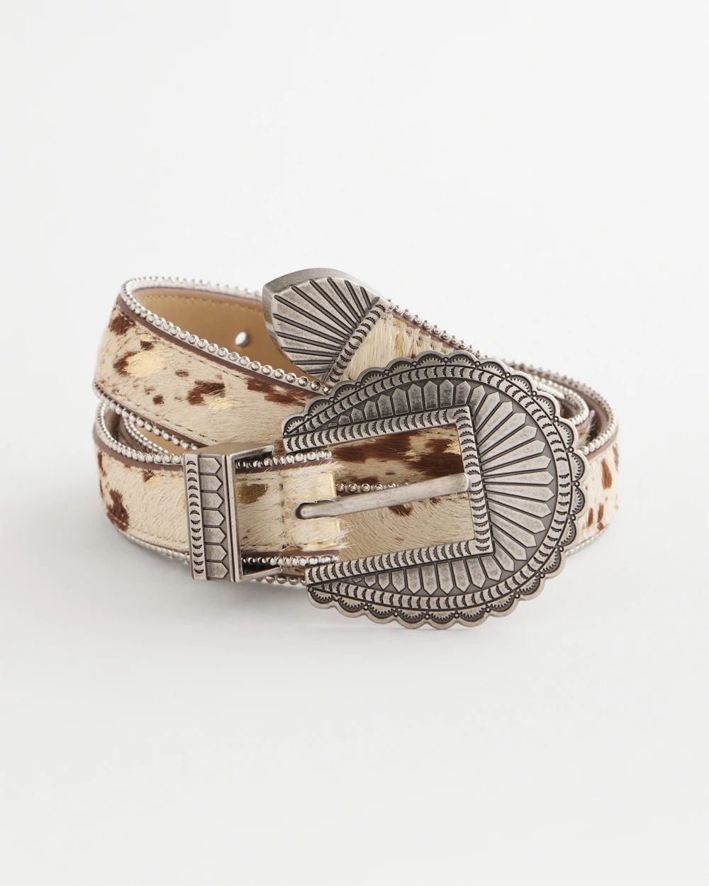 Cow Print Skinny Trouser Belt