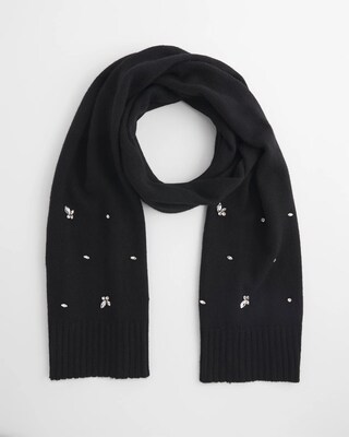 Embellished Cashmere Blend Scarf click to view larger image.