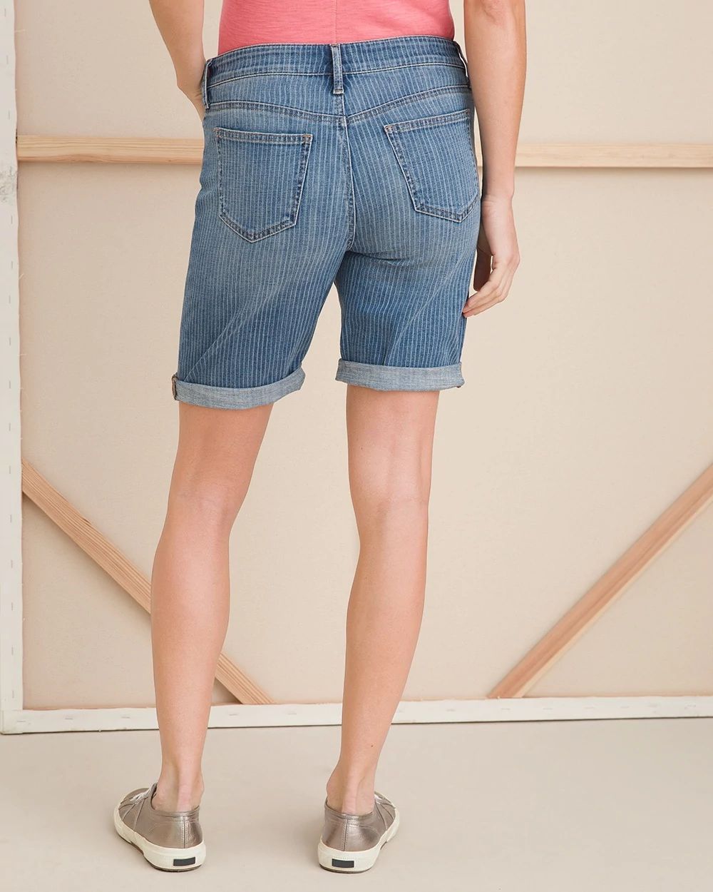 So Slimming Striped Girlfriend Shorts