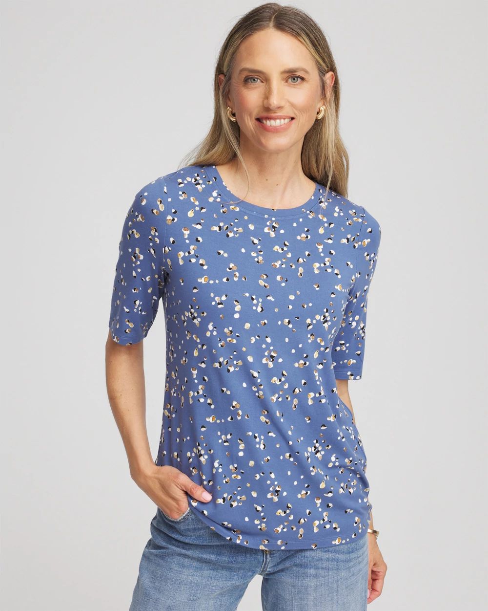 Printed Elbow Sleeve Tee