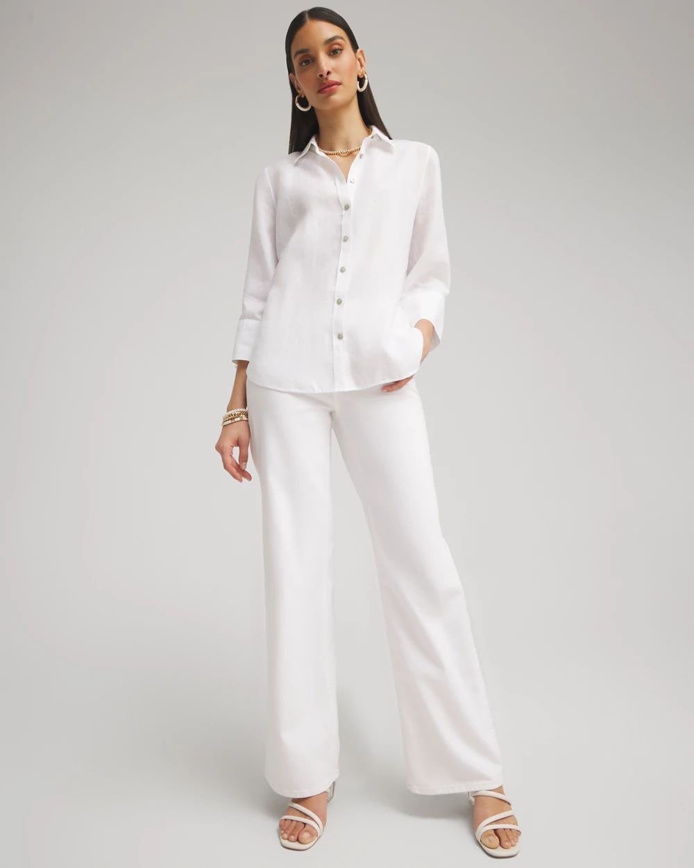 No Iron™ Linen 3/4 Sleeve Shirt