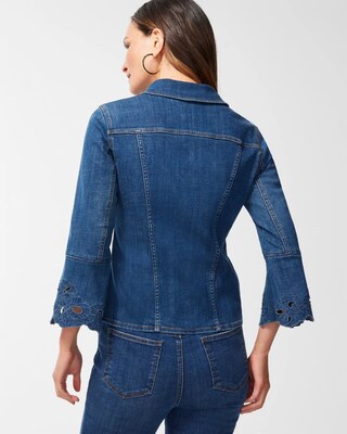 Cropped Floral Denim Jacket