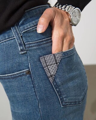 Girlfriend Embroidered Patches Ankle Jeans