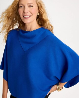 Splitneck Sweater Poncho click to view larger image.