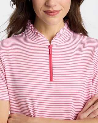 Zenergy® UPF Ruffle Striped Half Zip click to view larger image.