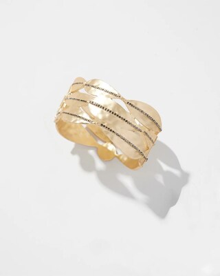 Gold Tone Pavé Cuff Bracelet