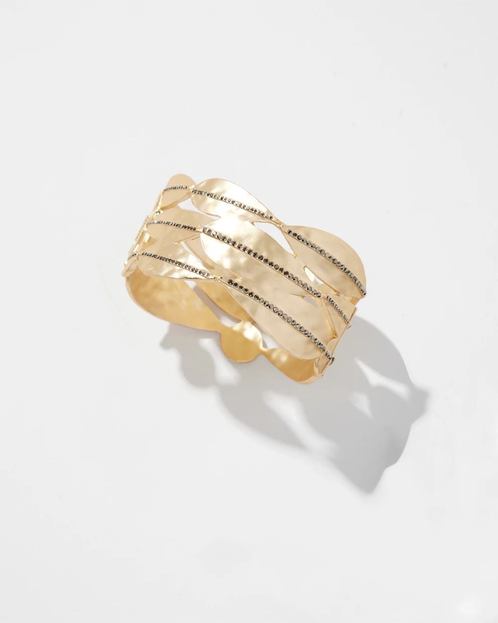 Gold Tone Pavé Cuff Bracelet
