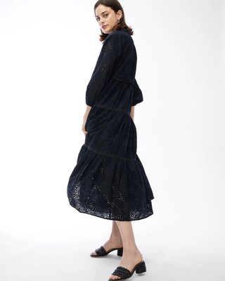 Ruffle Neck Tiered Dress