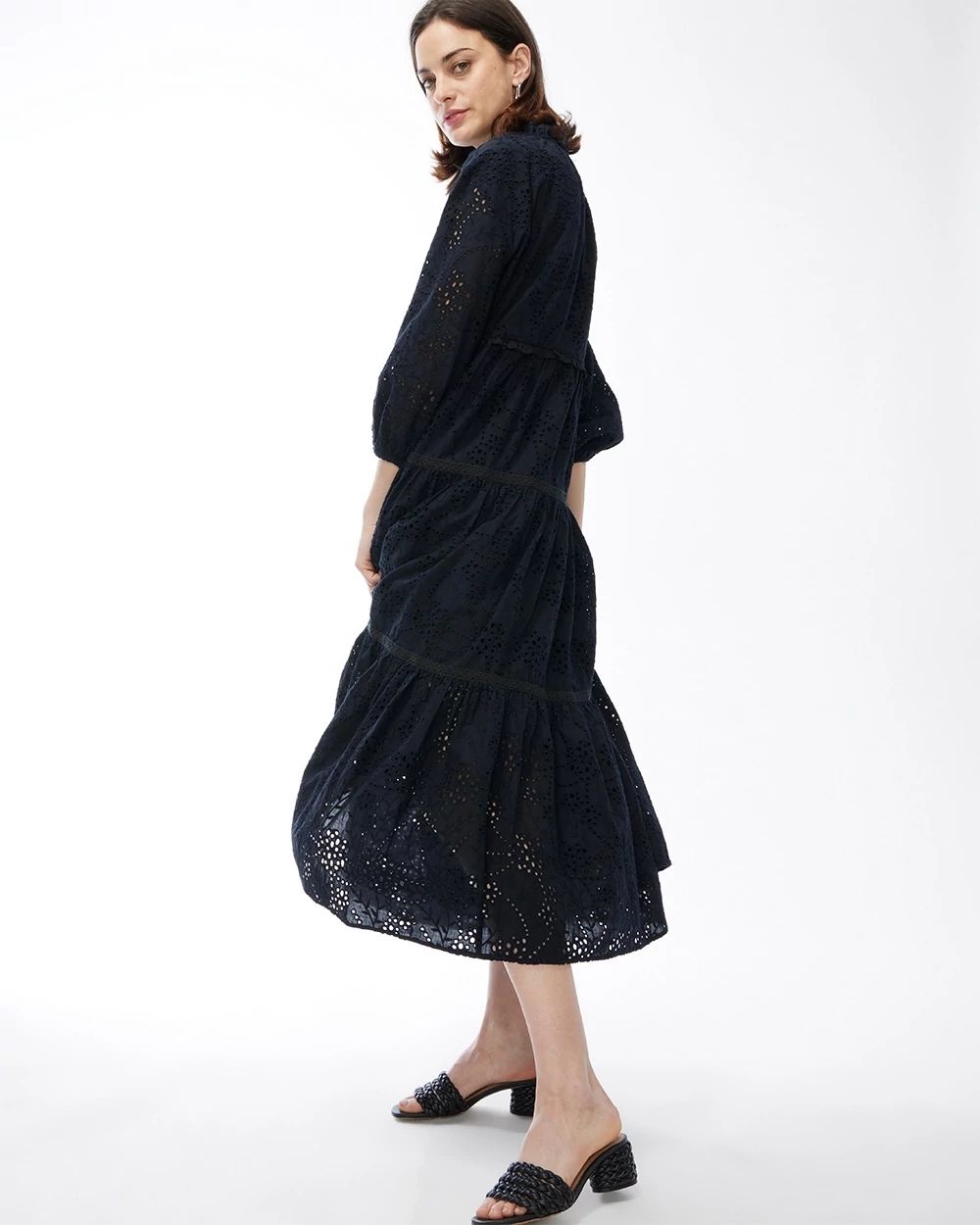 Ruffle Neck Tiered Dress