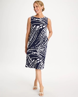 Jersey Knit Printed Shift Dress