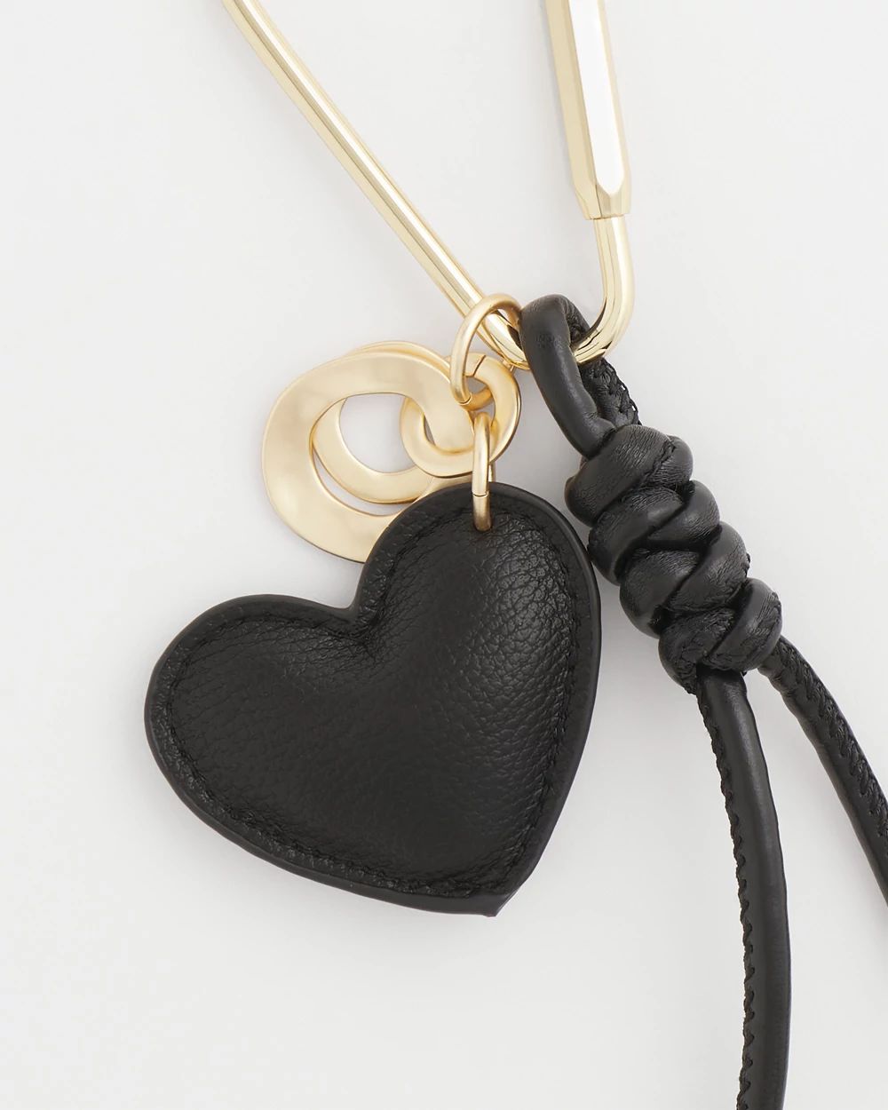 Faux Leather Heart Bag Charm click to view larger image.
