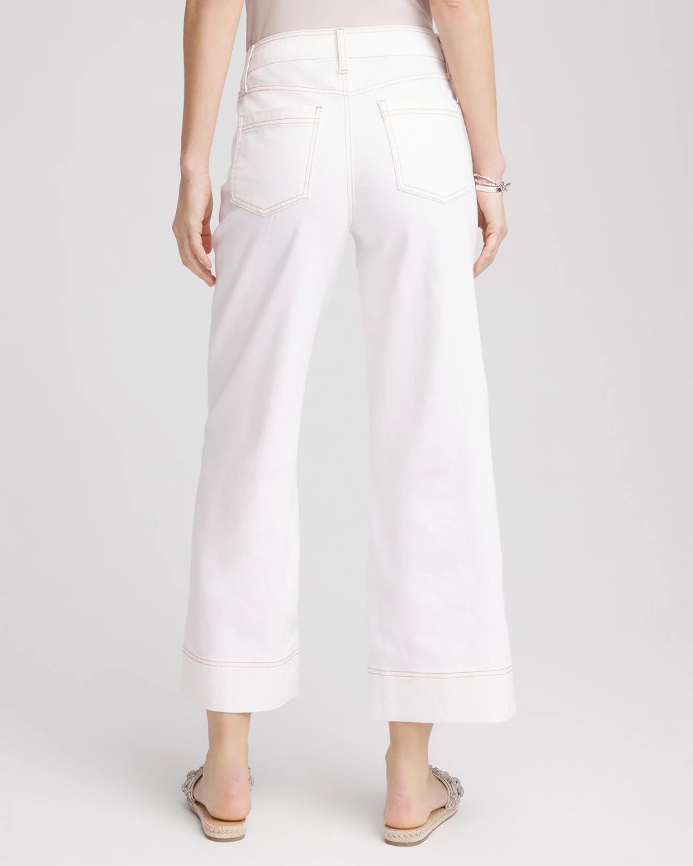 No Stain Pull-On Wide Leg Cropped Jeans