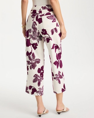 Girlfriend Pull-On Printed Wide Crop Jeans click to view larger image.