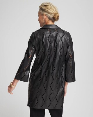 Travelers™ Collection Faux Leather Cutwork Blazer