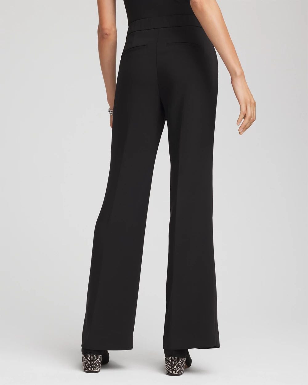Crepe Flared Trouser Pants click to view larger image.