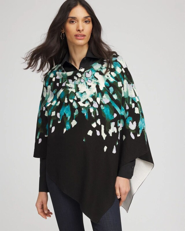 Convertible Knit Boatneck Poncho - image 2