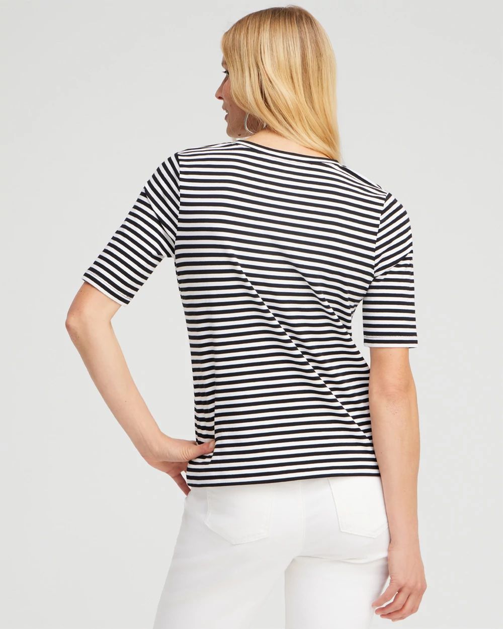 Stripe Perfect Elbow Sleeve Tee