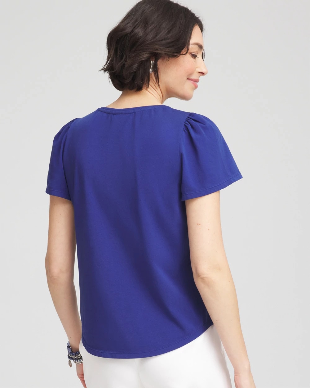 Embellished Flutter Sleeve Tee