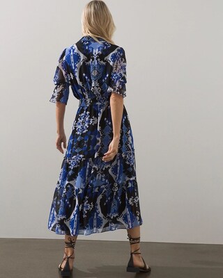 Ikat Tiered Midi Dress