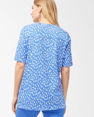 Pebble Print Seamed Slub Tee