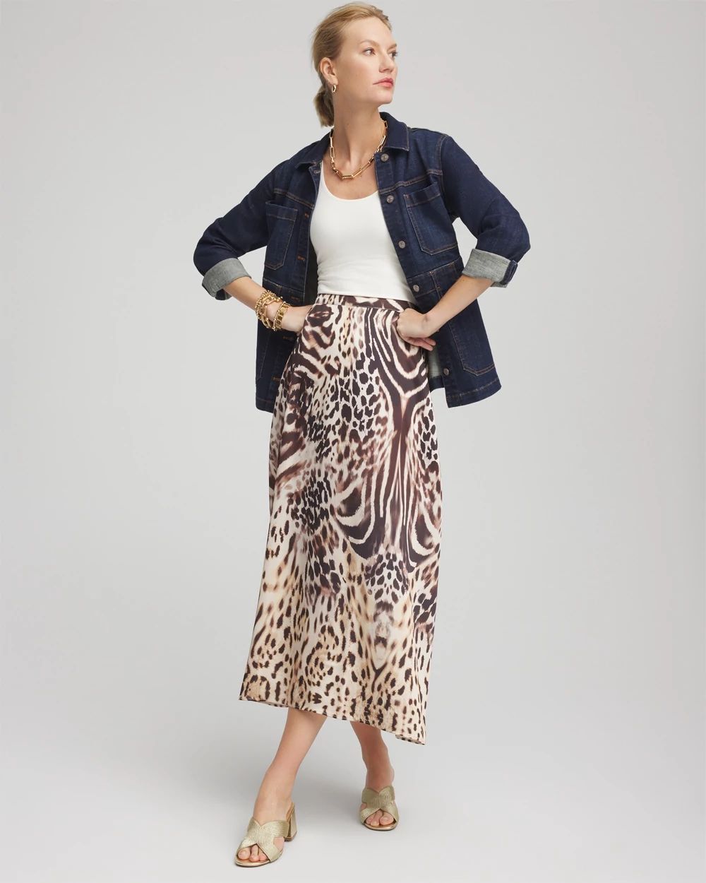 Bengal Marks Faux Satin Skirt