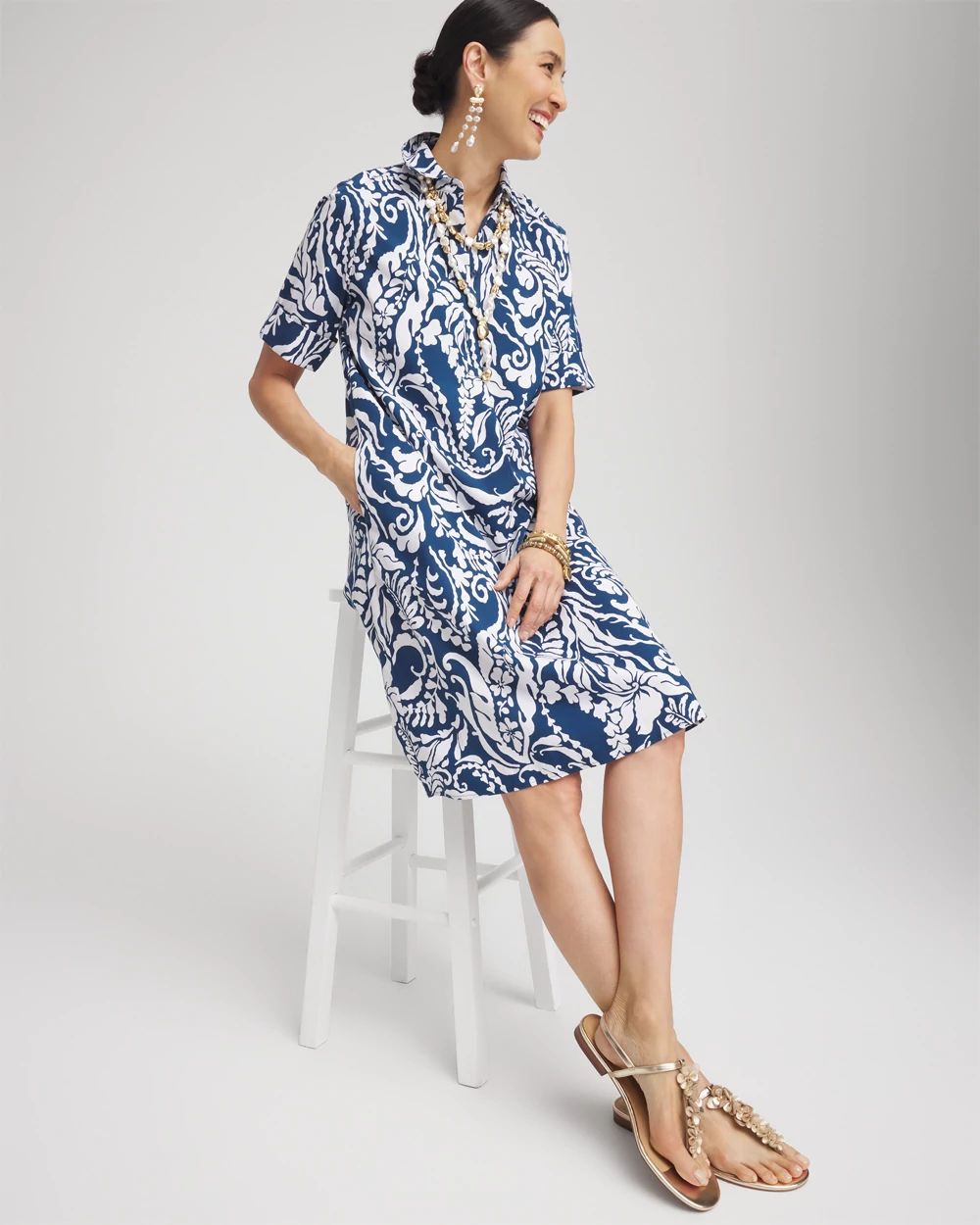 Poplin Popover Shirtdress