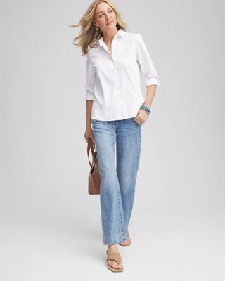 No Iron™ Scalloped Placket Shirt click to view larger image.
