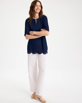 Embroidered Cotton-Blend Tunic click to view larger image.