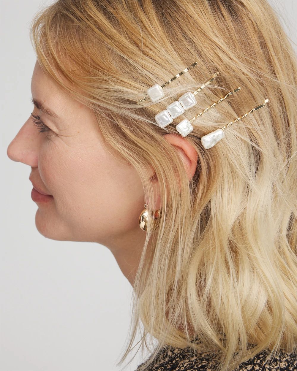 Goldtone Pearlescent Hair Pins
