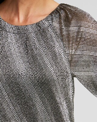 Dot Print Foil Crinkle Tee