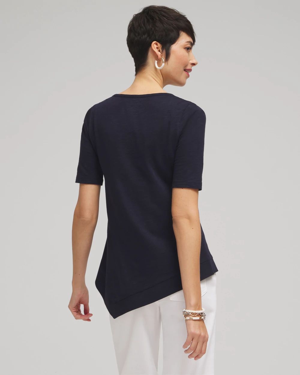 Asymmetrical Elbow Sleeve Tee