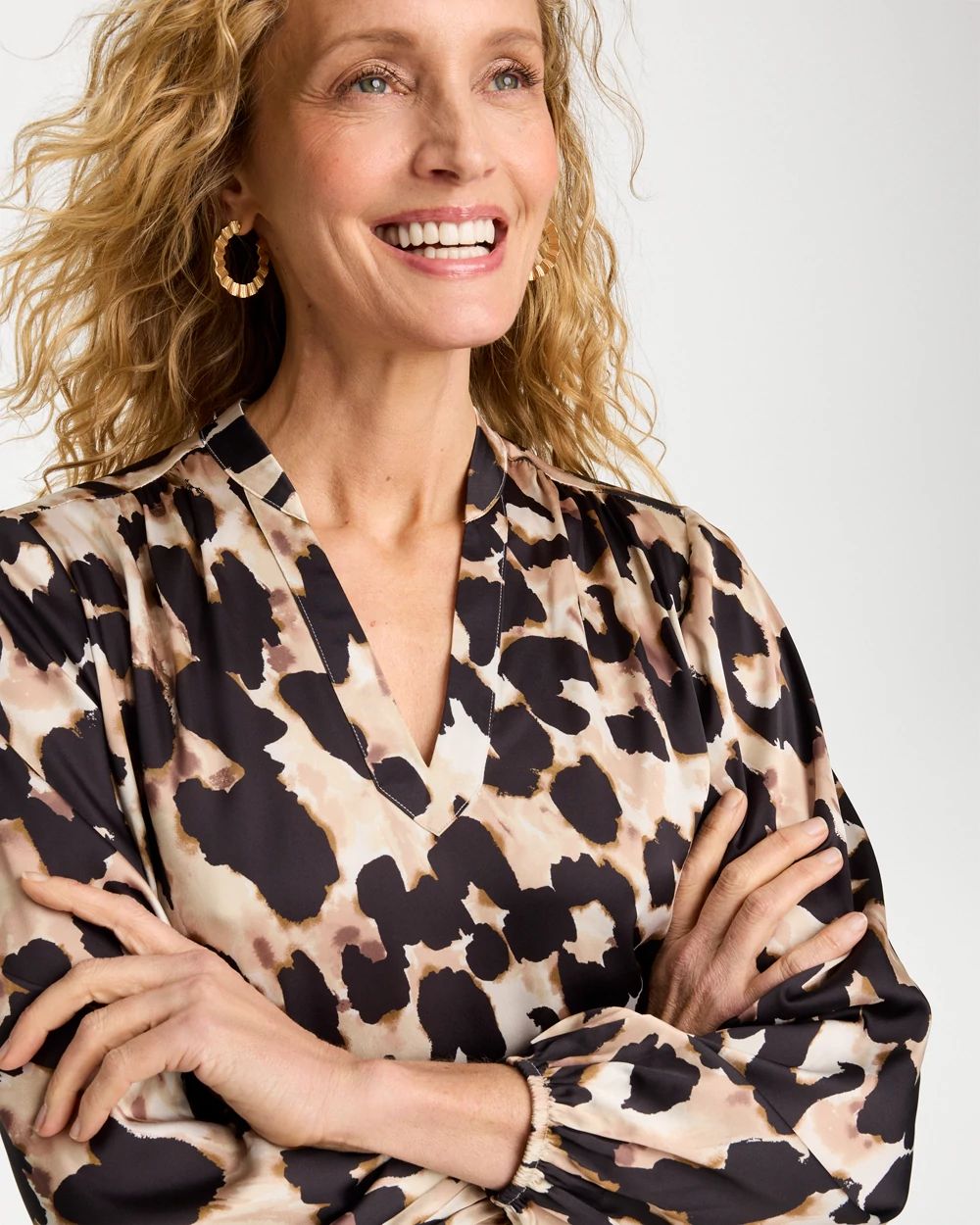 Satin Animal Print Shirt click to view larger image.