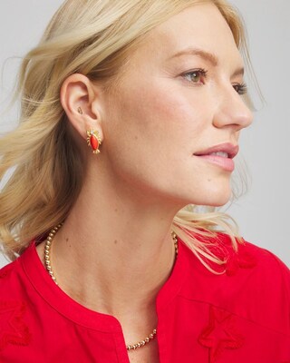 No Droop® Agate Stone Lobster Stud Earrings click to view larger image.