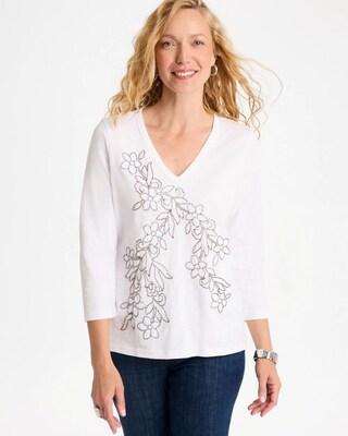 Cotton Slub Lace Applique Tee