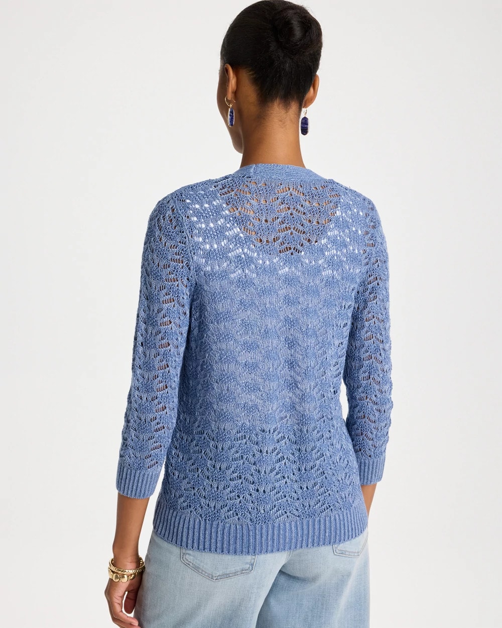 Crochet Knit Pointelle Cardigan