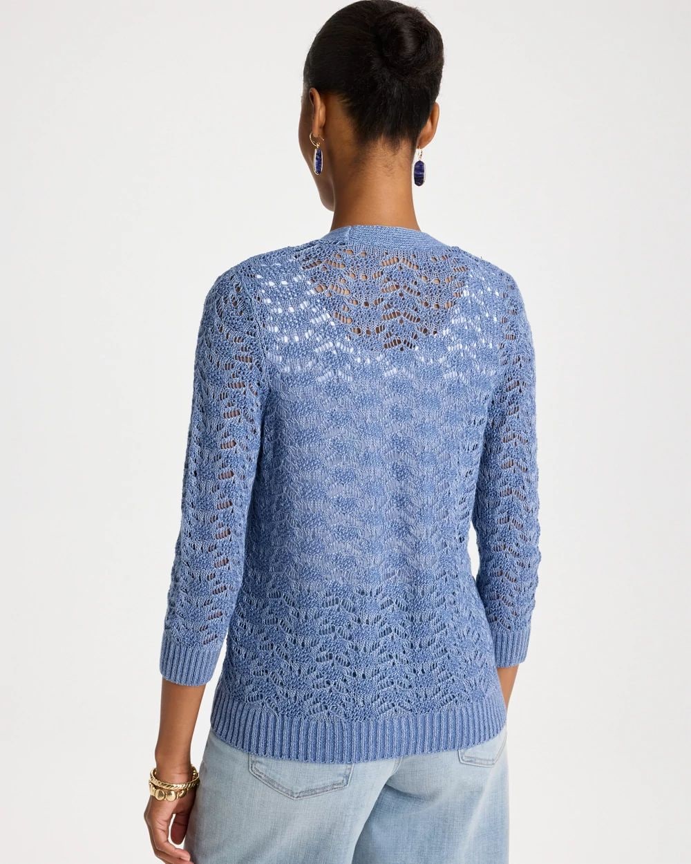 Crochet Knit Pointelle Cardigan