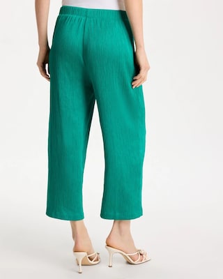 Petite Travelers™ Crinkle Textured Crop Pants click to view larger image.