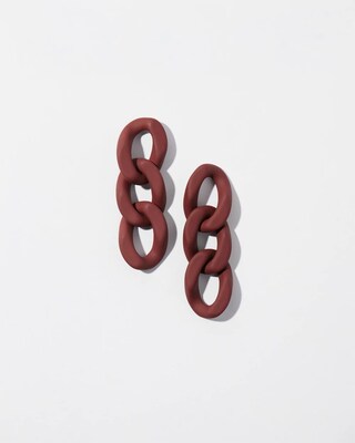 Red Drop Link Earrings