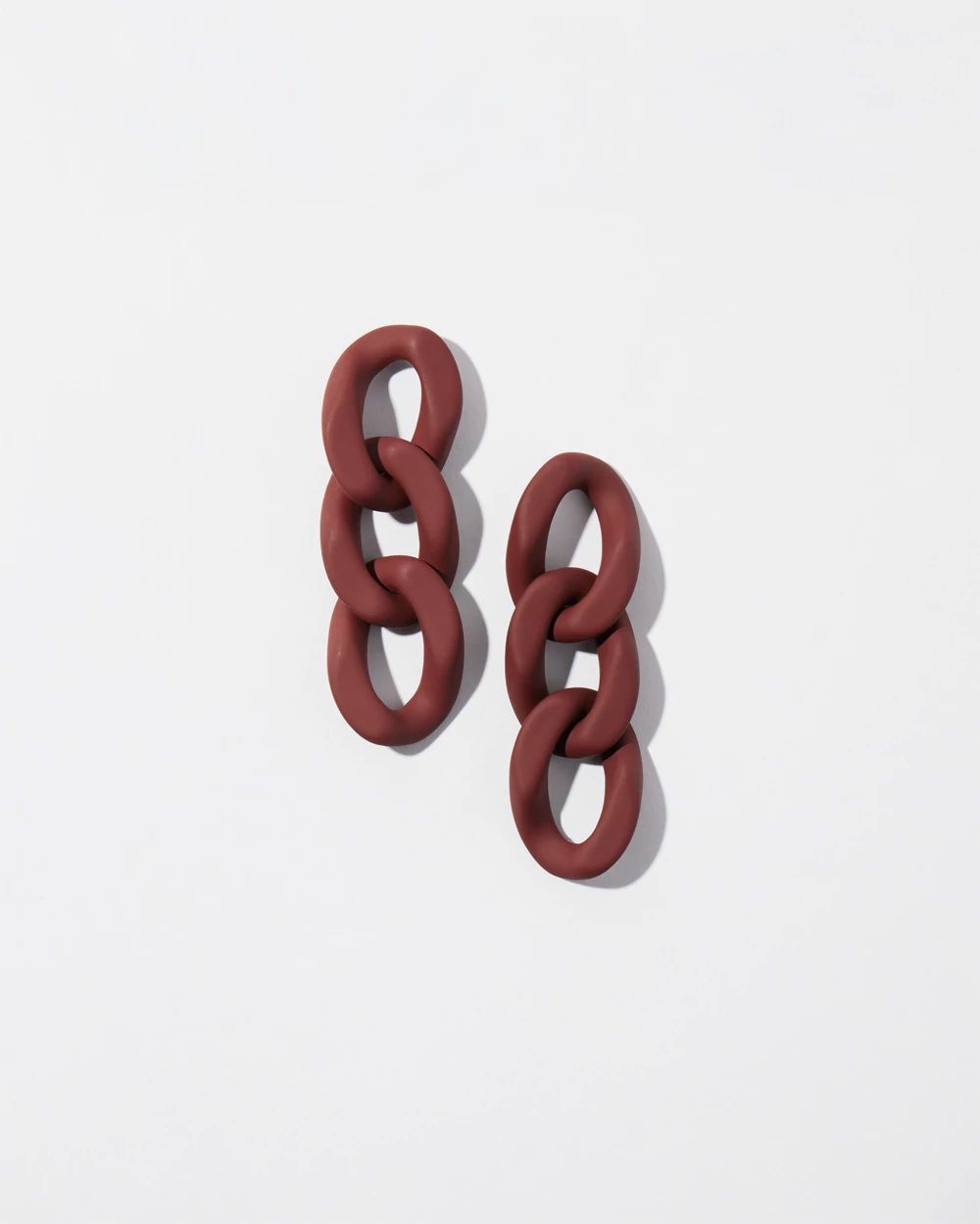Red Drop Link Earrings