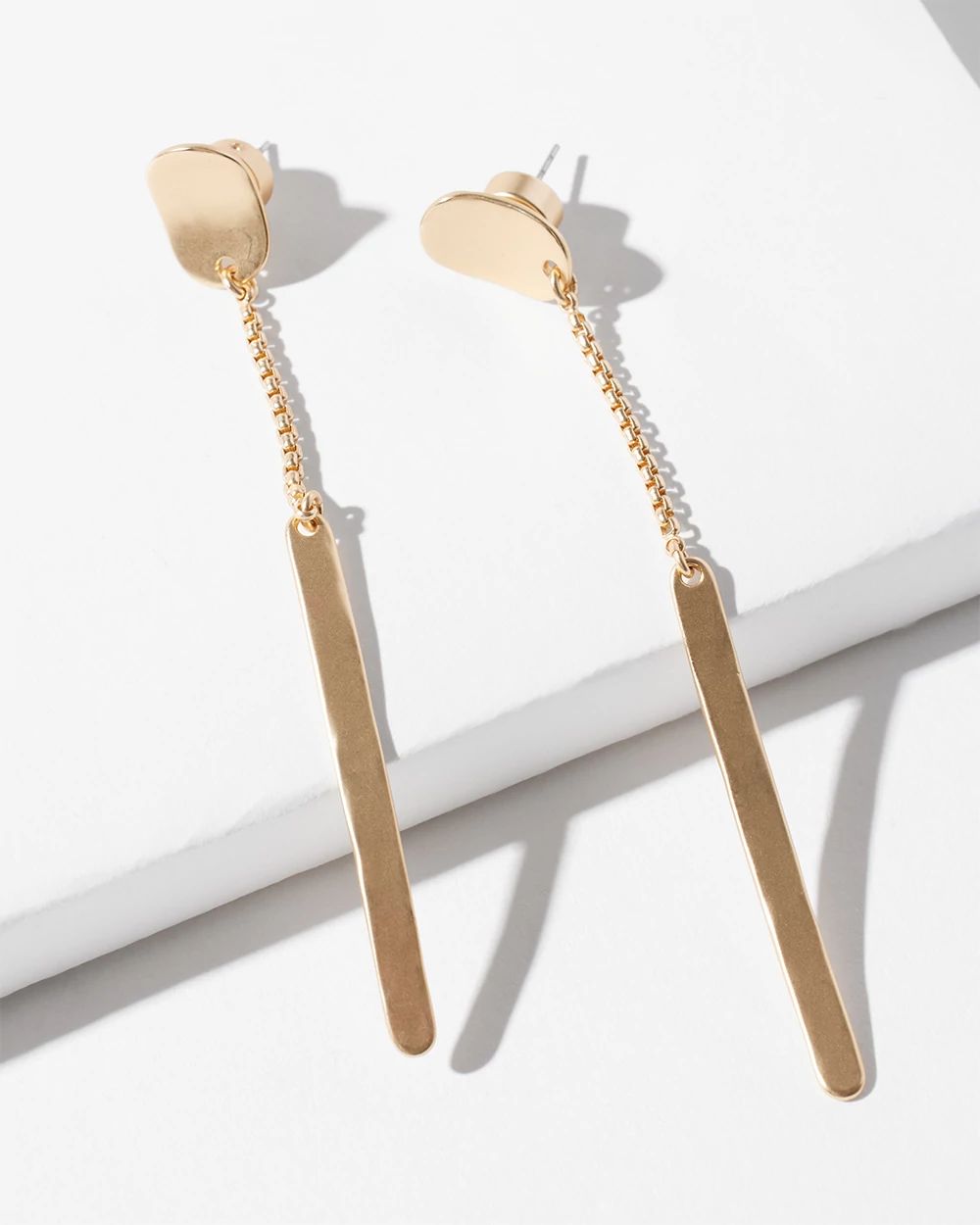 Gold Tone Linear Earrings