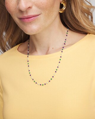 Multistrand Pearl & Blue Necklace click to view larger image.