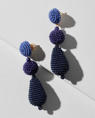 Blue Ombre Seed Bead Earrings