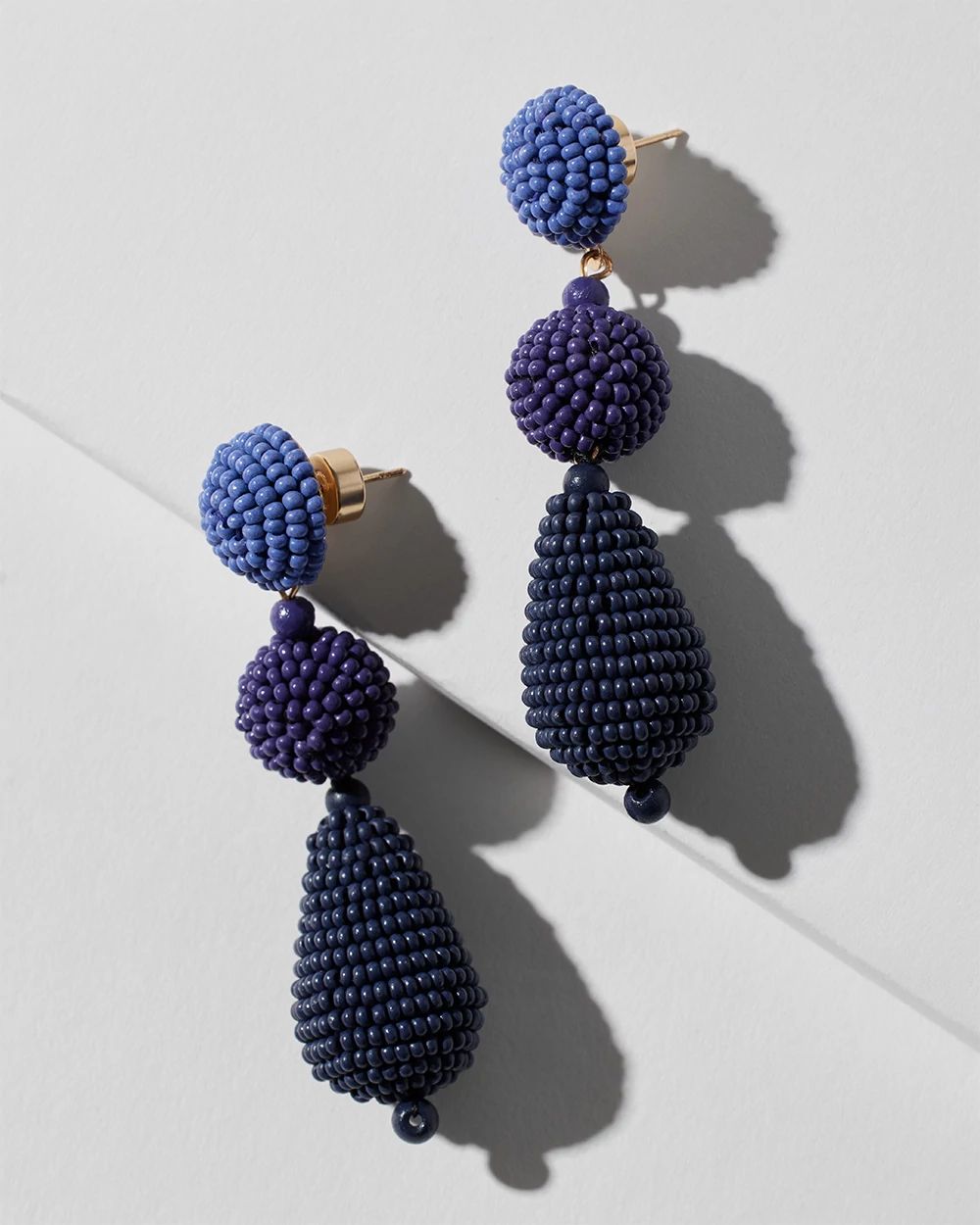 Blue Ombre Seed Bead Earrings
