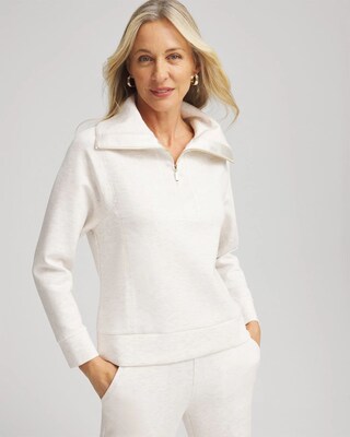 Zenergy® Heathered Scuba Satin Trim Sweatshirt