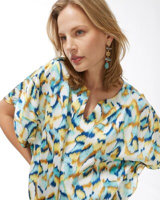 Ikat Tie-Front Top