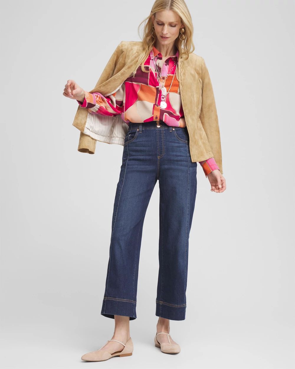 Faux Silk Sunset Collared Shirt