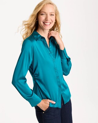Satin Twill Collared Shirt