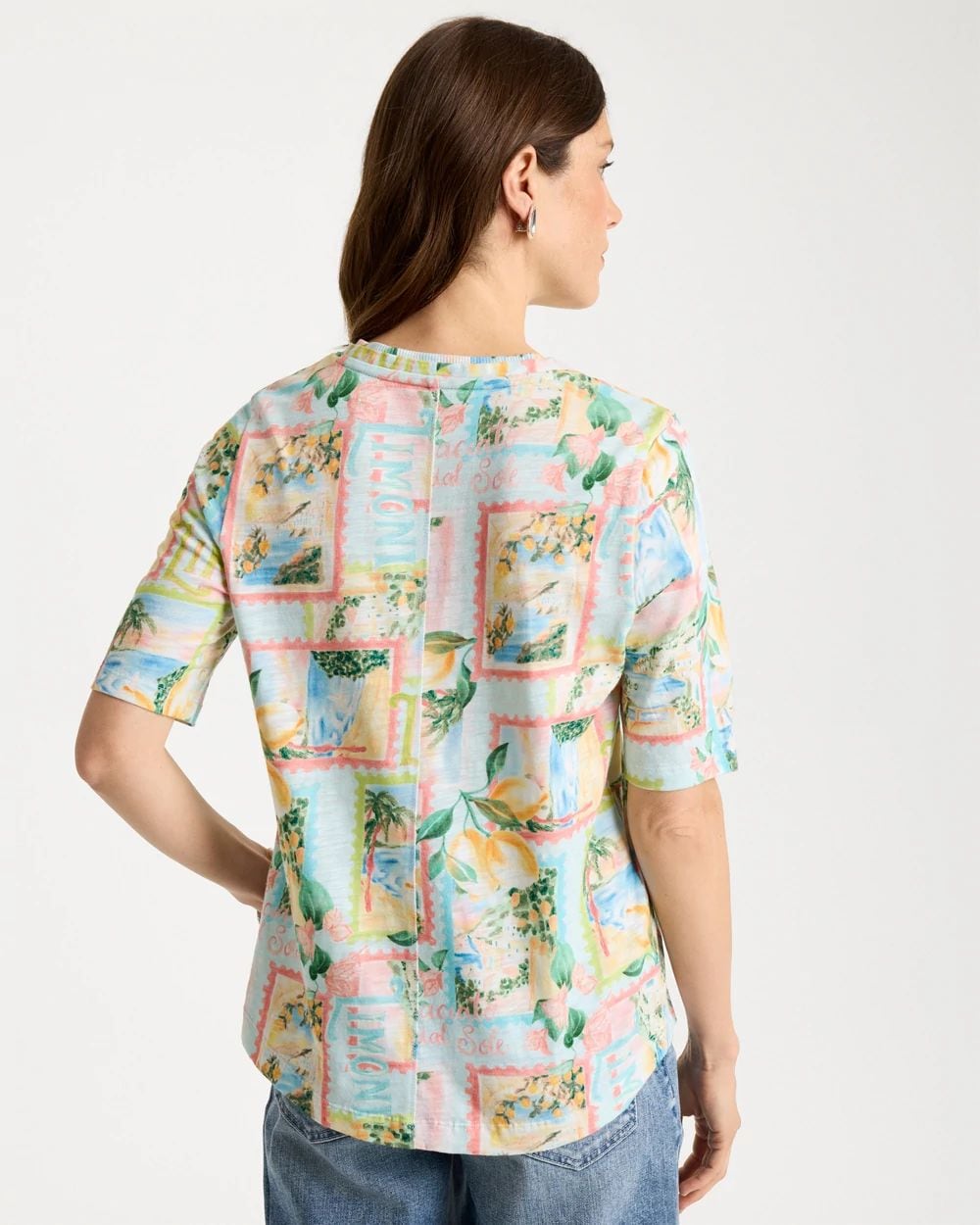 Limoni Dolci Cotton Slub V-Neck Tee click to view larger image.